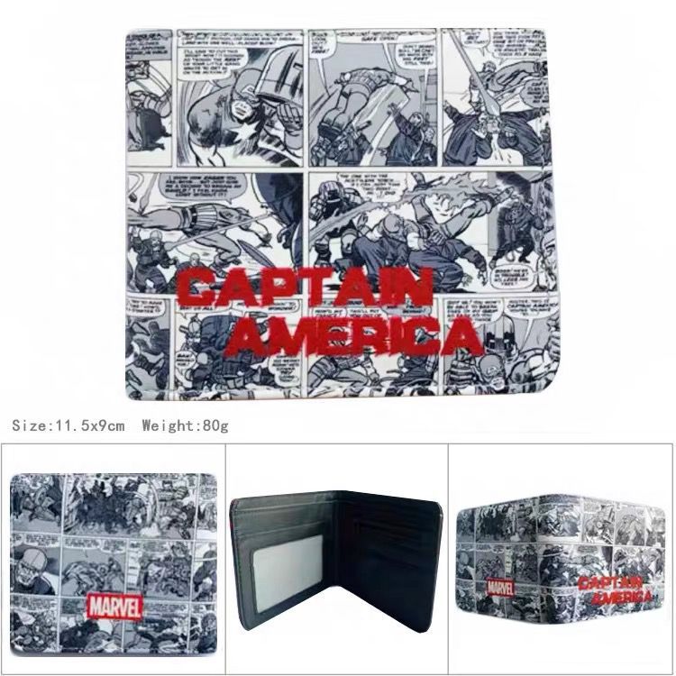 Superhéroe de dibujos animados anime periférico corto Niños estudiante masculino y femenino Cartera de dibujos animados cartera titular de la tarjeta