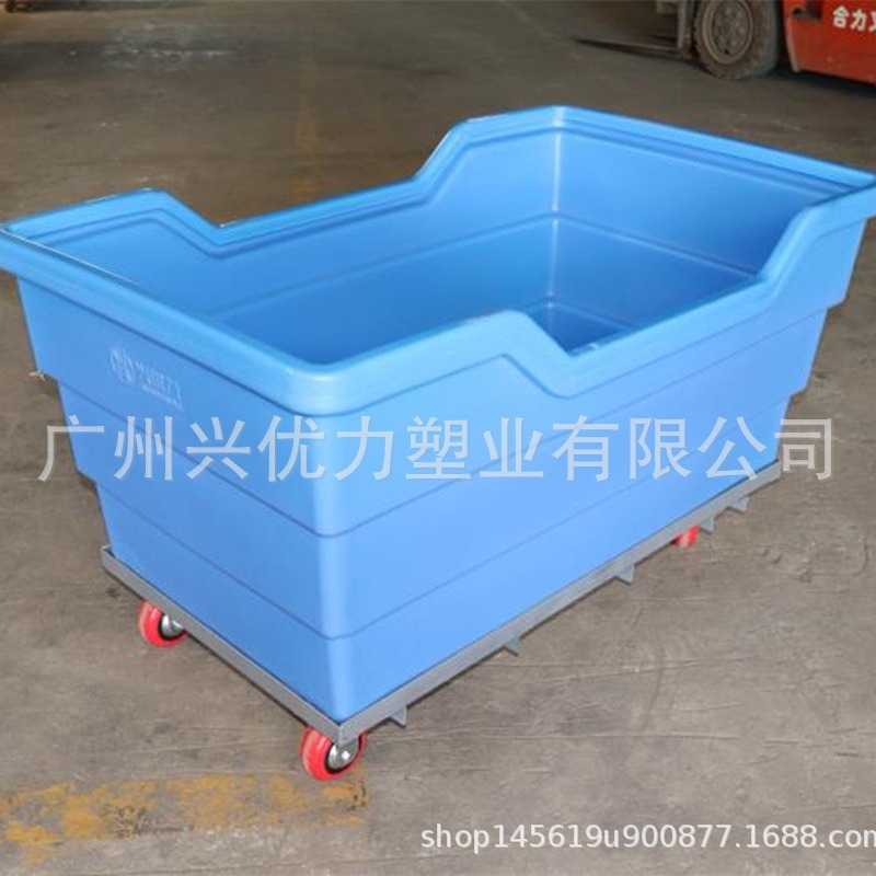 配轮子易推成衣漂染布草车  /酒店洗衣房用可移动牛津布草车