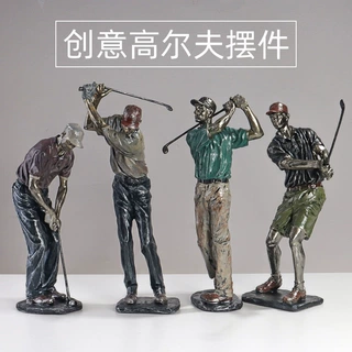 厂货直供高尔夫运动人摆件客厅办公室电视柜装饰树脂工艺品批发