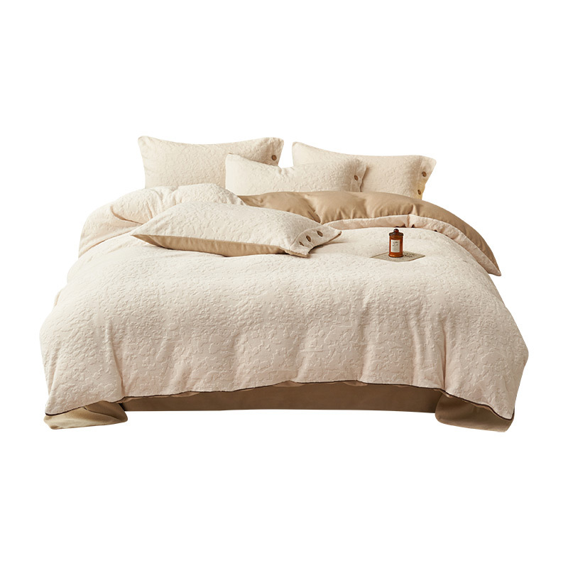 4 piezas de terciopelo de leche grueso clase A para bebés grueso calentamiento terciopelo de coral franela tallado terciopelo cama de invierno 4