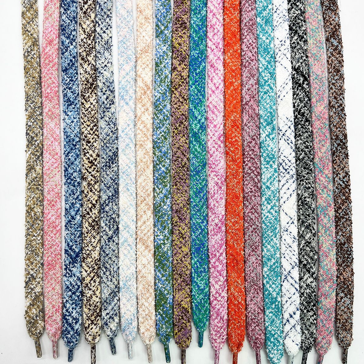 1cm de color mezcla de arena para hombres y mujeres otoño invierno doble cordón plano cordón hueco adecuado para zapatos blancos