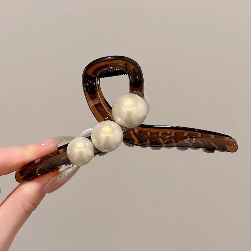 Horquilla de temperamento elegante francés, pinza de tiburón de acrílico para mujer, pinza de agarre grande, accesorios para el cabello, horquilla de sensación de alta calidad al por mayor