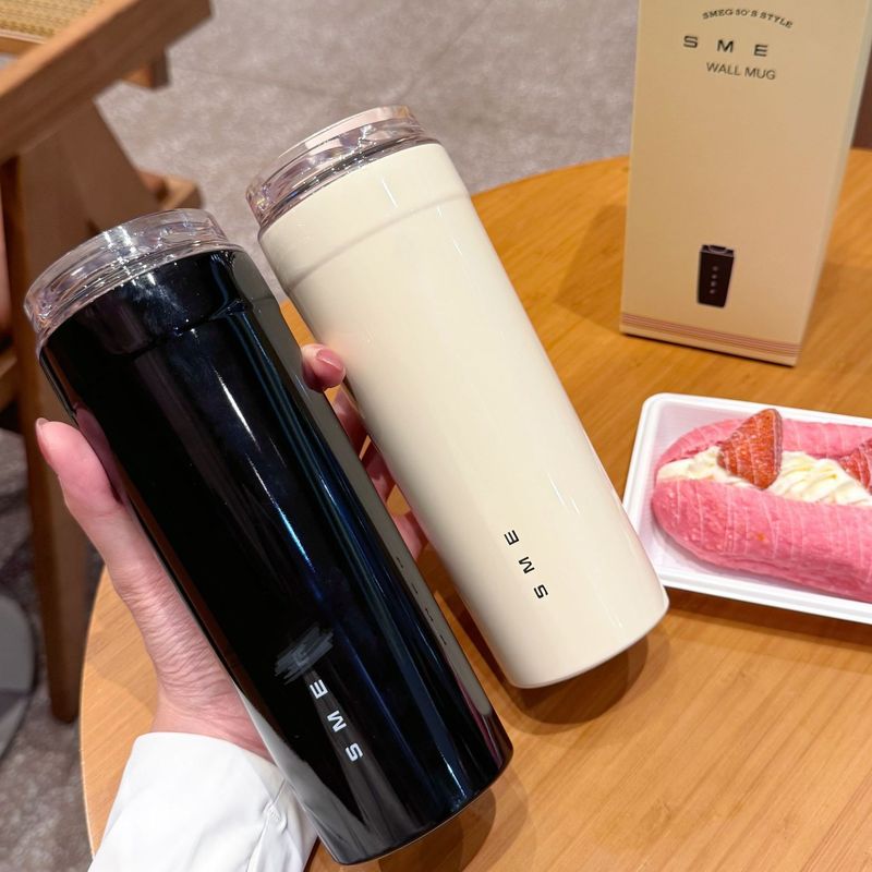 Ins Popular Niche Portable Insulated Thermos Cup for Office Use, Hot and Cold Dual-Use Coffee Cup