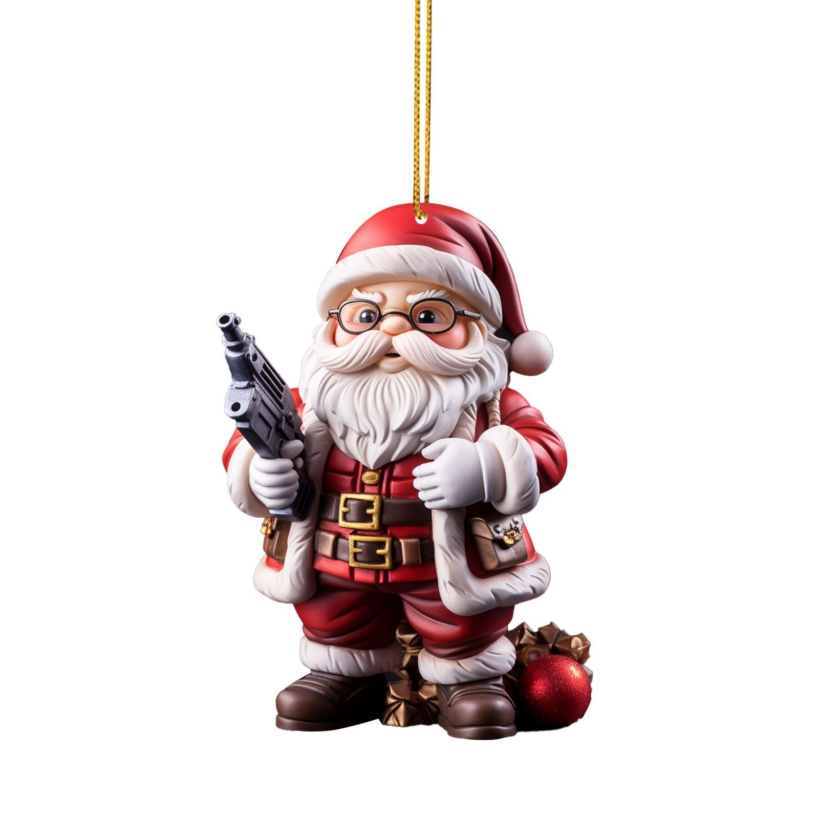 Navidad creativa nuevo estilo dominante Santa Claus colgante acrílico plano transfronterizo colgante espejo retrovisor de automóvil image 4