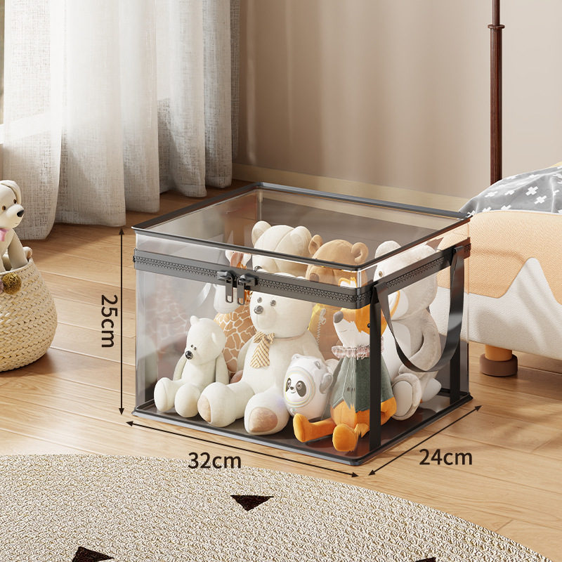 Cilindro Organizador de Juguetes de Peluche de Plástico y Tela, Transparente, Gran Capacidad, para Muñecas