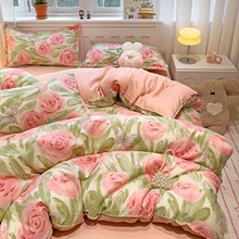 ins美式田园风小清新碎花被套四件套春季床上用品学生床单人3件套