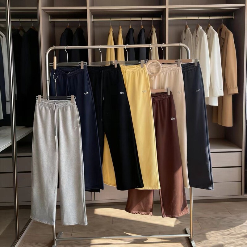 Alo433 Wide-Leg Sweatpants 2026 New Lettering 3D Logo Yoga Sports Casual Loose Straight-Leg Pants Alo433 Wide-Leg Sweatpants 2026 New Lettering 3D Logo Yoga Sports Casual Loose Straight-Leg Pants