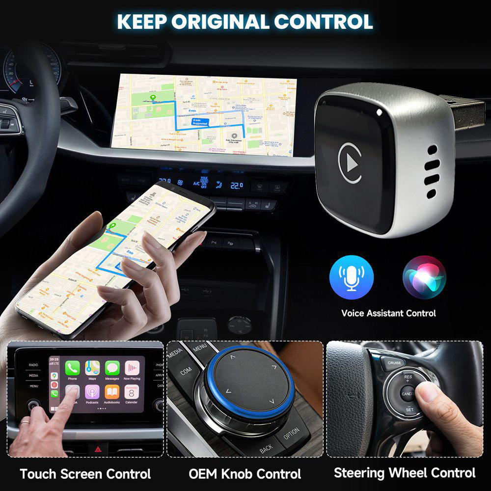 2026 New Wireless Carplay Box Android Auto Wireless Adapter Car Connectivity Two-In-One