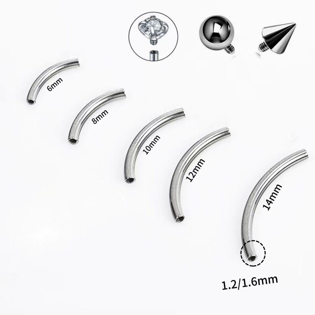 Gebogen staafje voor body piercing in titaniumlegering_voghion.com