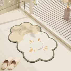 异形花朵水晶绒地垫吸水防滑地毯家卫生间玄关客厅门垫耐磨易清洗