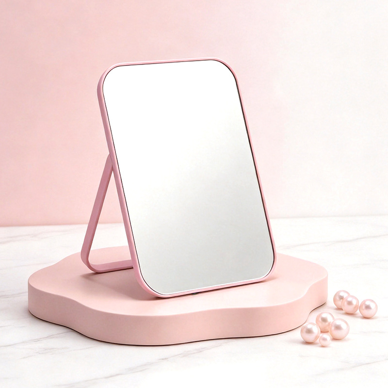 Inswind color dopamina dormitorio espejo de maquillaje de escritorio plegable portátil espejo de escritorio de oficina en el hogar espejo de escritorio ligero