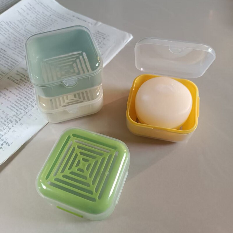 Double-Layer Draining Soap Box, Portable Travel Soap Box with Lid and Lock, Handmade Soap Storage Box, Wholesale in Stock