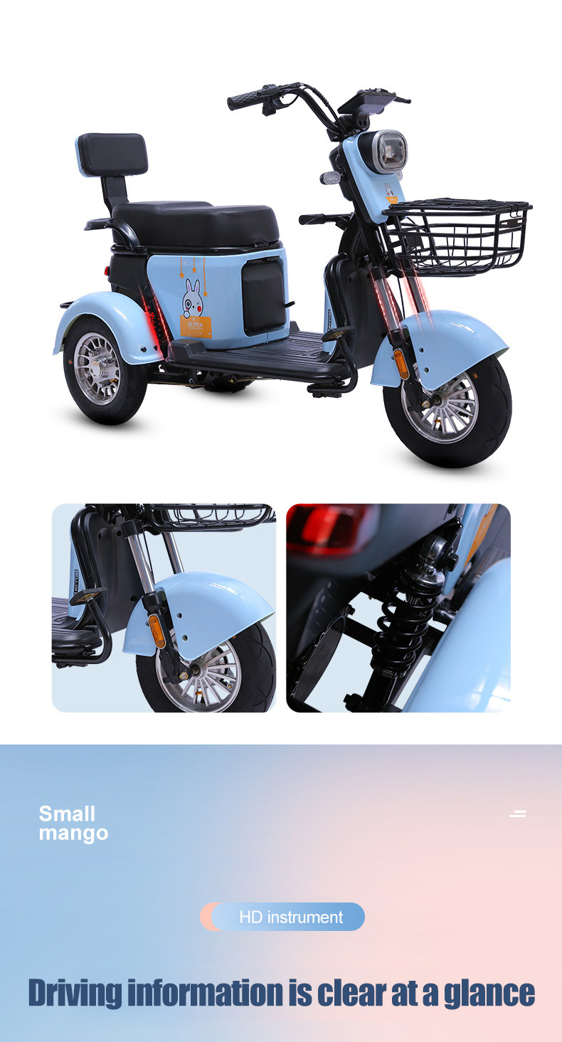 Heavy Load 600 kg Customizable Color Household Electric Tricycle