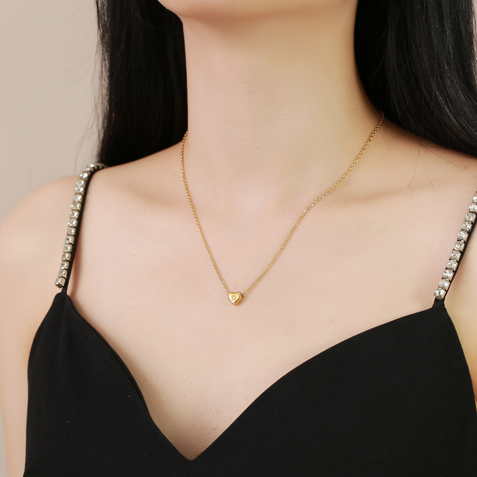 Simple Style Letter Titanium Steel Plating Pendant Necklace_colorza_7