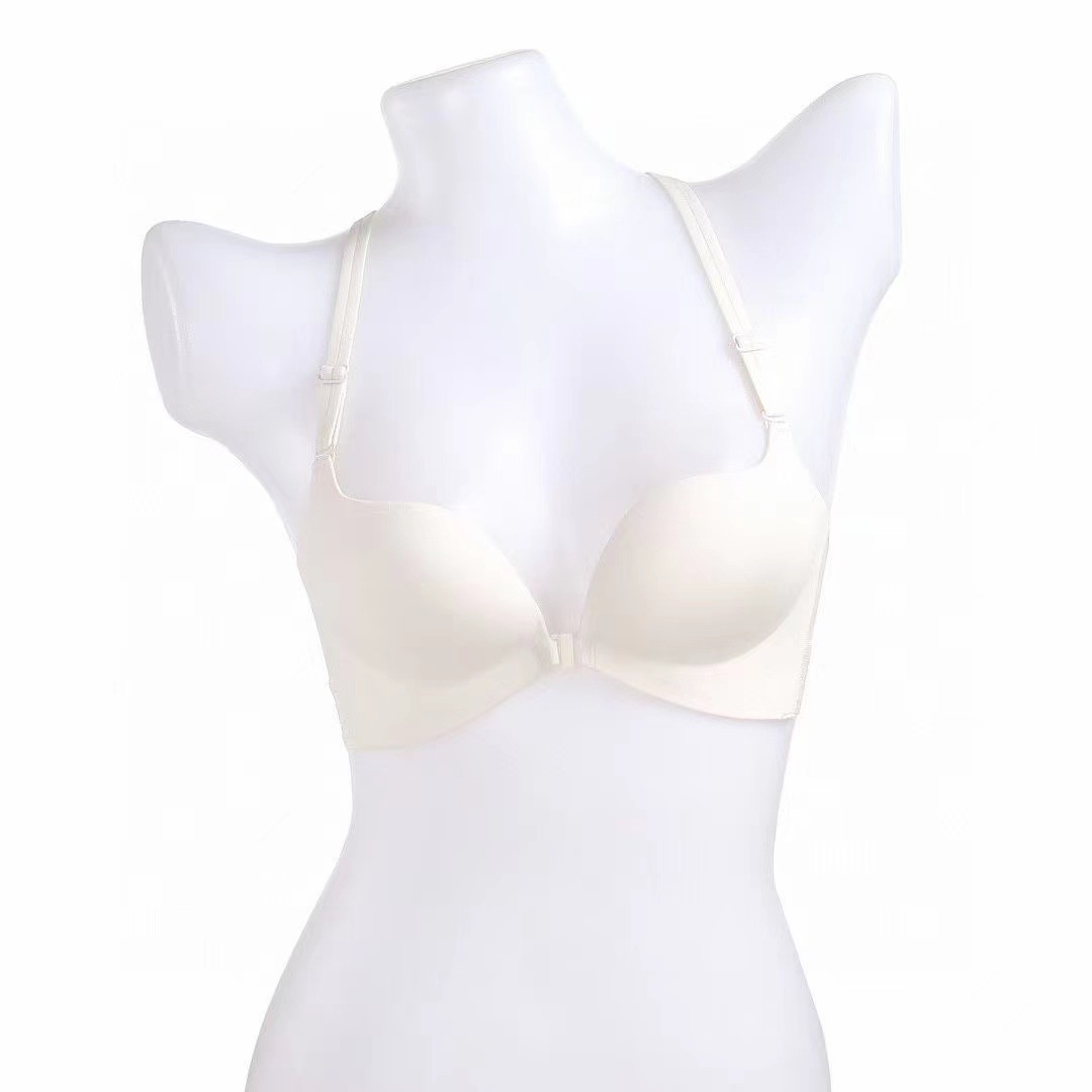 Nuevo 2119 simple moda brillante Cruz trasera frente hebilla ropa interior de las mujeres sexy push up medio grueso sujetador verano