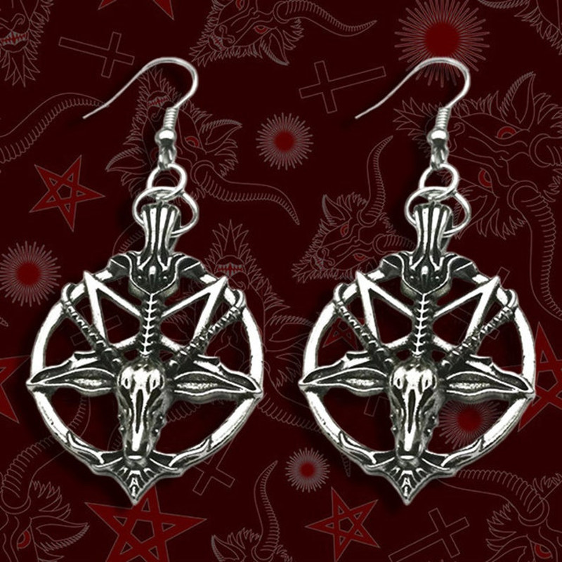 13g Weight Alloy Ear Needle Material 1 Pair Halloween Hip-Hop Retro Skull Plating Alloy Drop Earrings