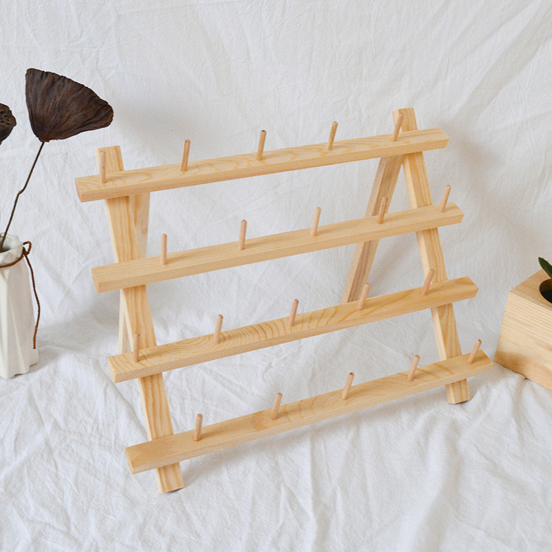 Marco de carrete plegable de madera creativo, hilo de coser, hilo de cera, hilo de lanzadera, marco de almacenamiento, marco de peluca, marco de bola de alambre de madera