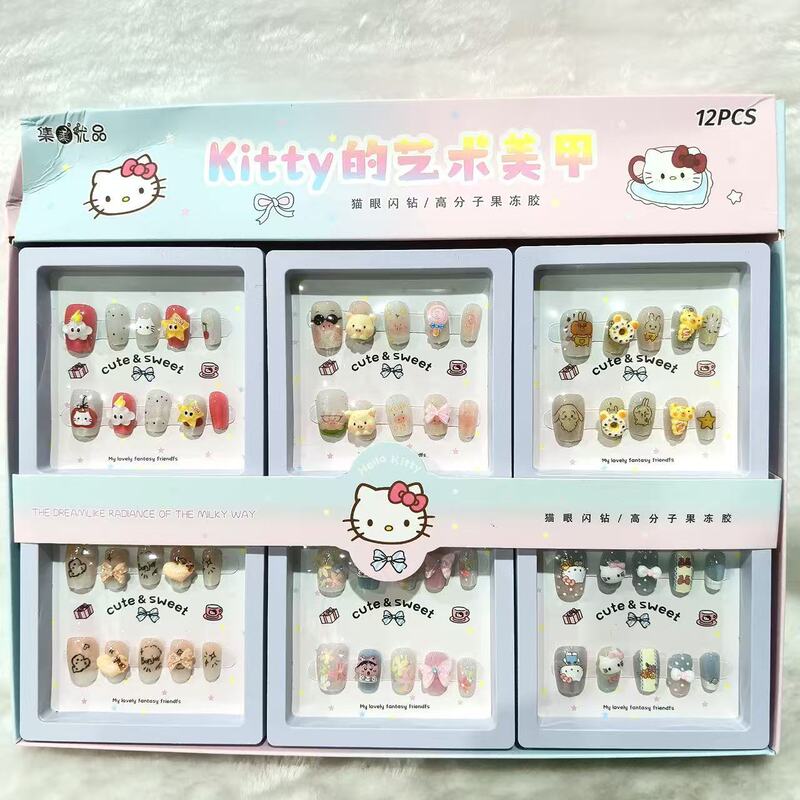 Wearable Manicure Patch Finished Product Cartoon Pink Cartoon Cat Short Style Girls Nail Patch Ins Long-Lasting Manicure Jewelry Wearable Manicure Patch Finished Product Cartoon Pink Cartoon Cat Short Style Girls Nail Patch Ins Long-Lasting Manicure Jewelry