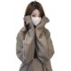 Retro fleece-lined sweater women's 2023 autumn and winter New Korean style student printed hooded loose coat top women's fashion