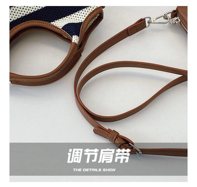 Korean style laid-back and relaxed tote bag 2025 new summer versatile woven and pieced large-capacity single-shoulder bag Application Scenario