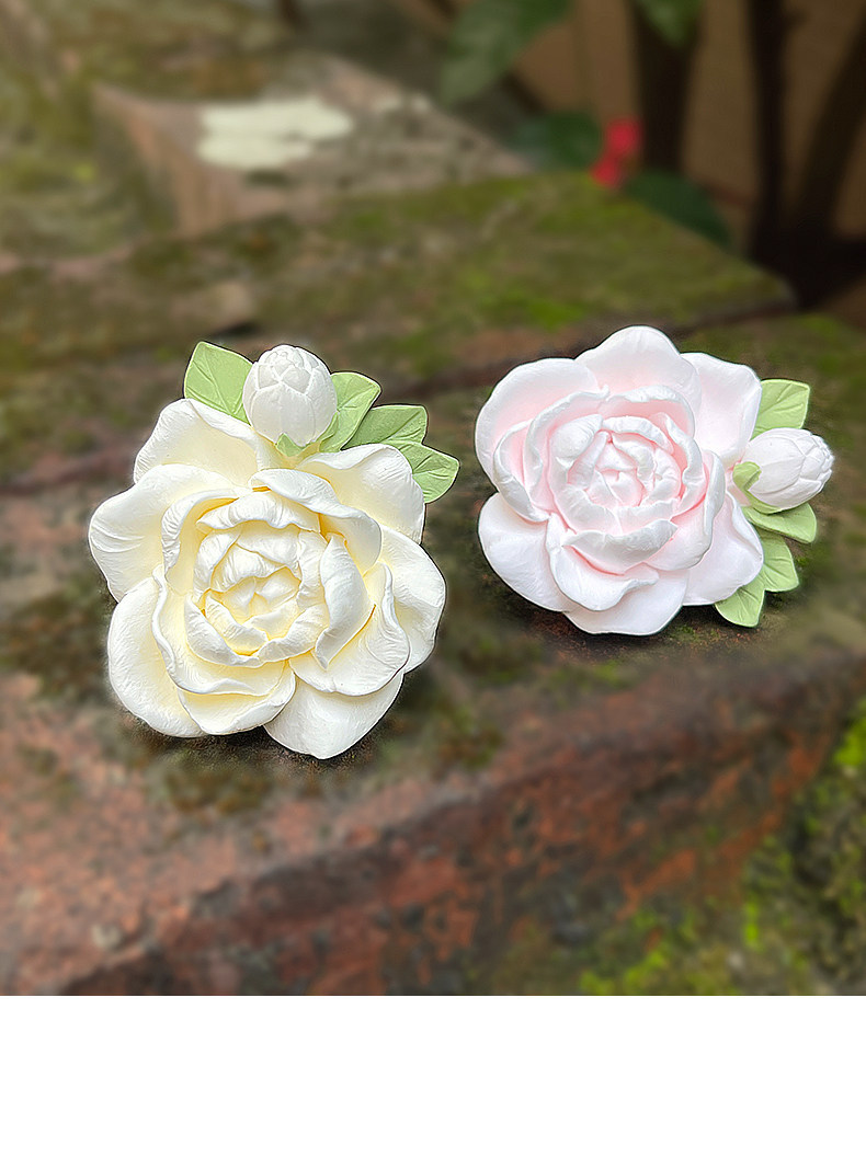Jasmine Flower Car Perfume Aromatherapy Car Air Conditioner Vent Decoration Diffuser Stone Flower Car Interior Ornament Goddess Style