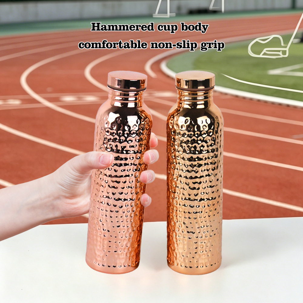 Ayurvedic viaje hervidor de agua fría de grado alimenticio taza de agua deportiva portátil al aire libre taza de cobre se puede personalizar