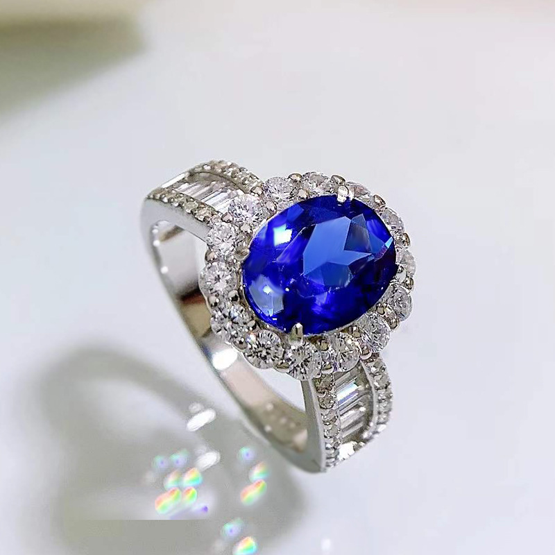 1 Piece Quantity Banquet Occasion 925 Sterling Silver Inlay Flower High Carbon Diamond Rings