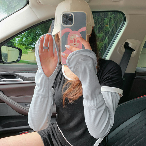 Sun protection essential ice sleeves for women, high-end summer driving sun protection gloves, men's ice silk sleeve covers, wholesale