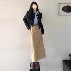 轻熟活泼减龄外套衬衫半身裙三件套装女新款秋冬装搭配一整套