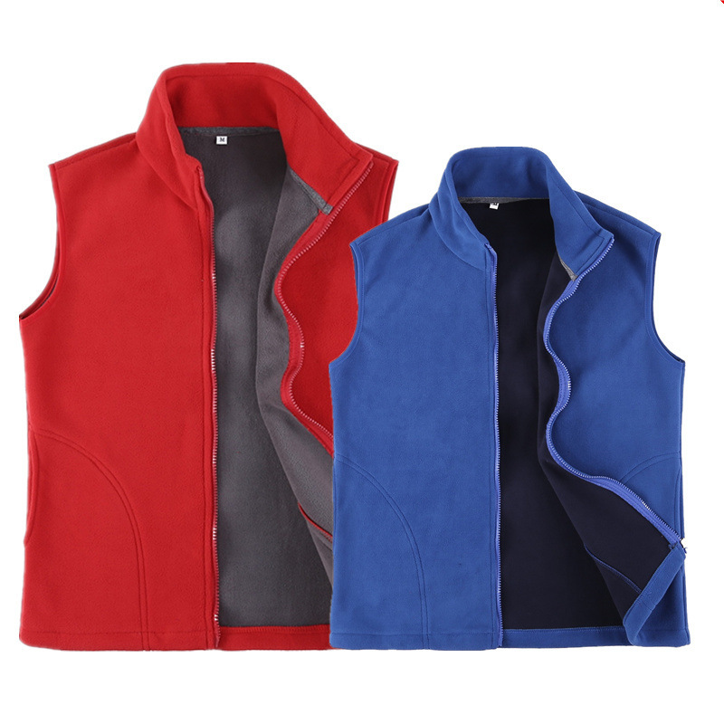 Spring and Autumn Sweatshirt Workwear Vest with Logo Printing, Supermarket Volunteer Fleece-Lined Jacket