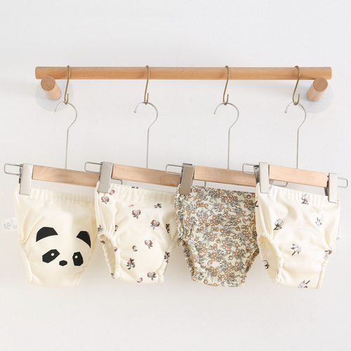 ins cartoon baby pee training pants pure cotton gauze diaper learning pants baby waterproof diaper pocket diaper pants