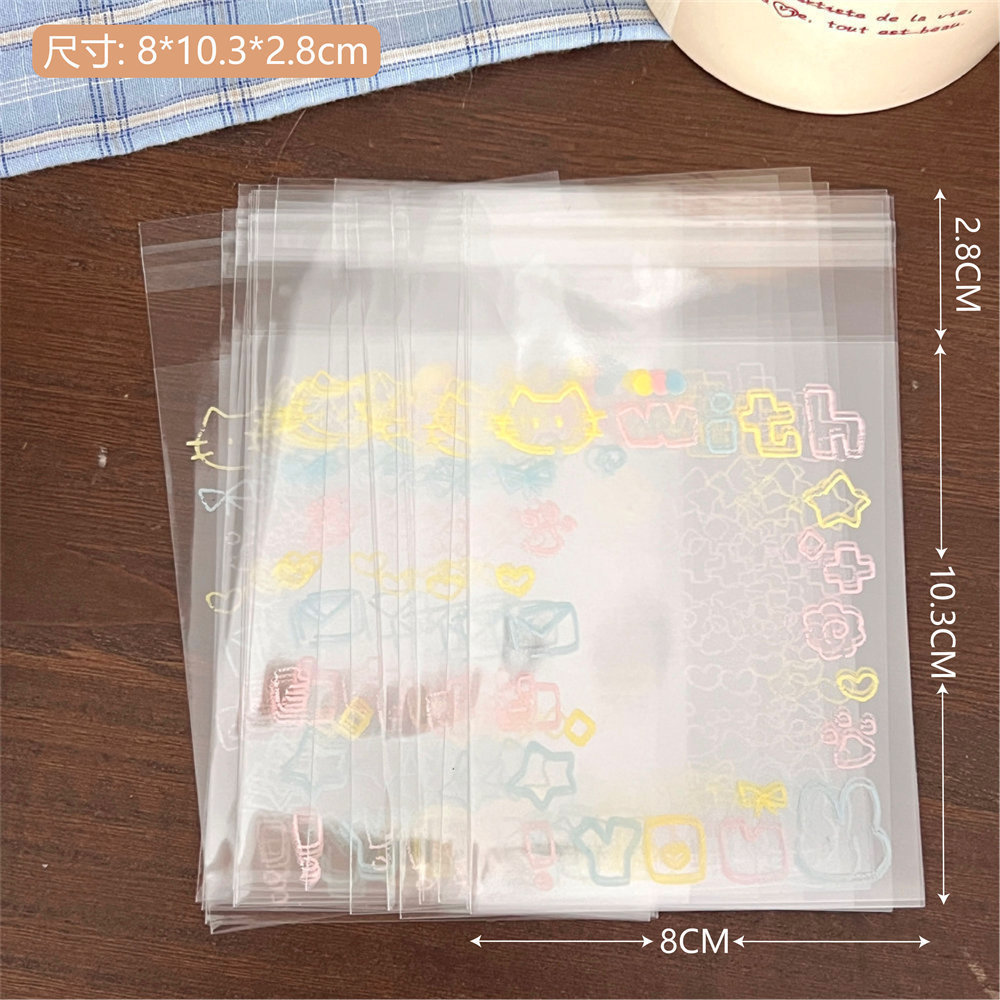Lindo cachorro de dibujos animados transparente ziplock bolsa coreana simple pequeña tarjeta de almacenamiento cubierta protectora chica Goo tarjeta clasificación bolsa