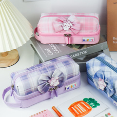 Pen bag JK style Korean version fresh and elegant high-quality large capacity pen bag primary school students multi-functional stationery bag student pen box