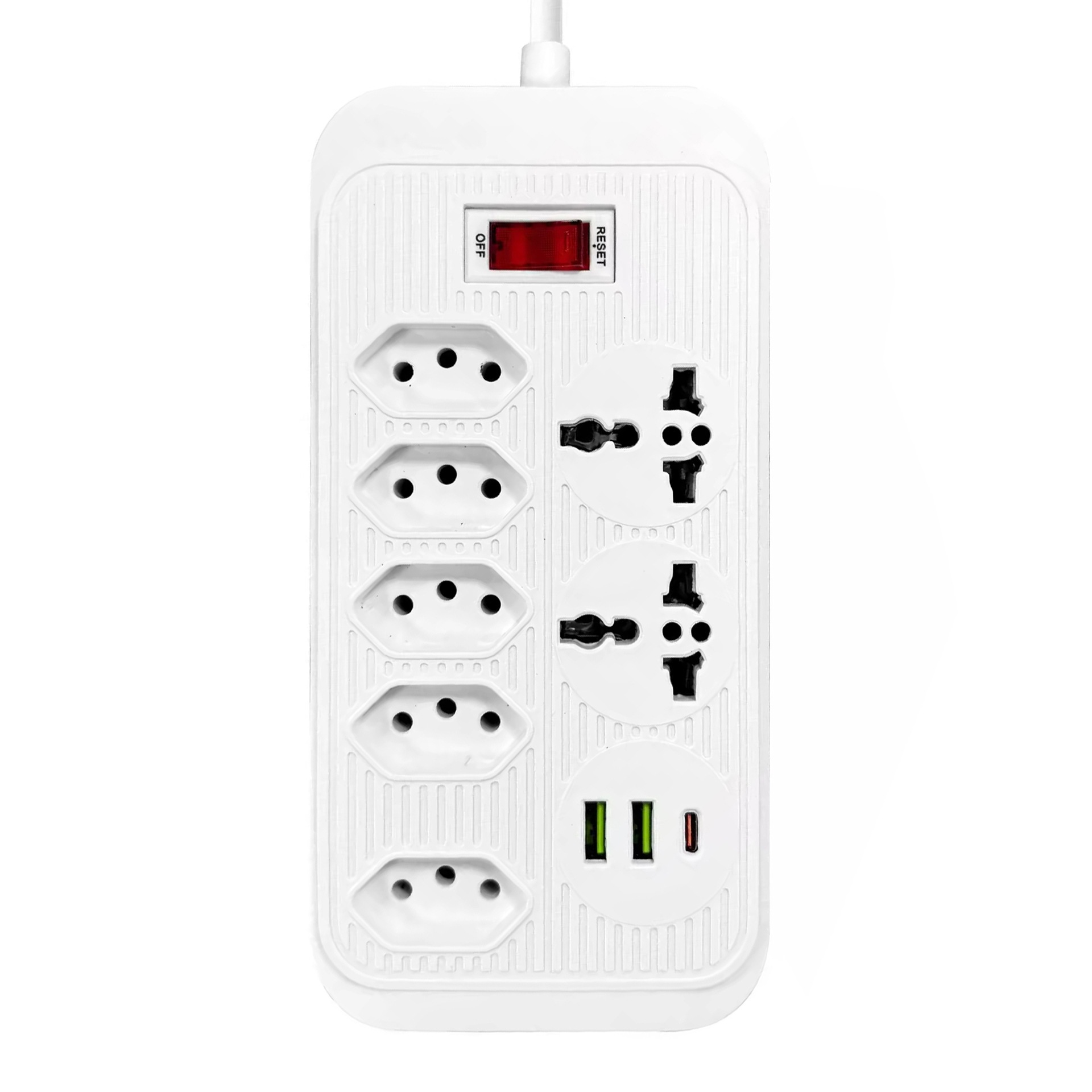 Comercio exterior exclusivo para orificio brasileño enchufe brasileño con cable de extensión USB tipo C con interruptor