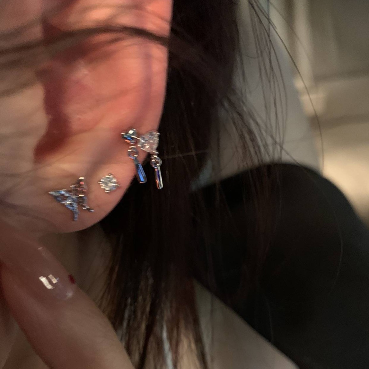 Серебряная игла, набор, серьги, образец серебра 925, стиль высокого качества
