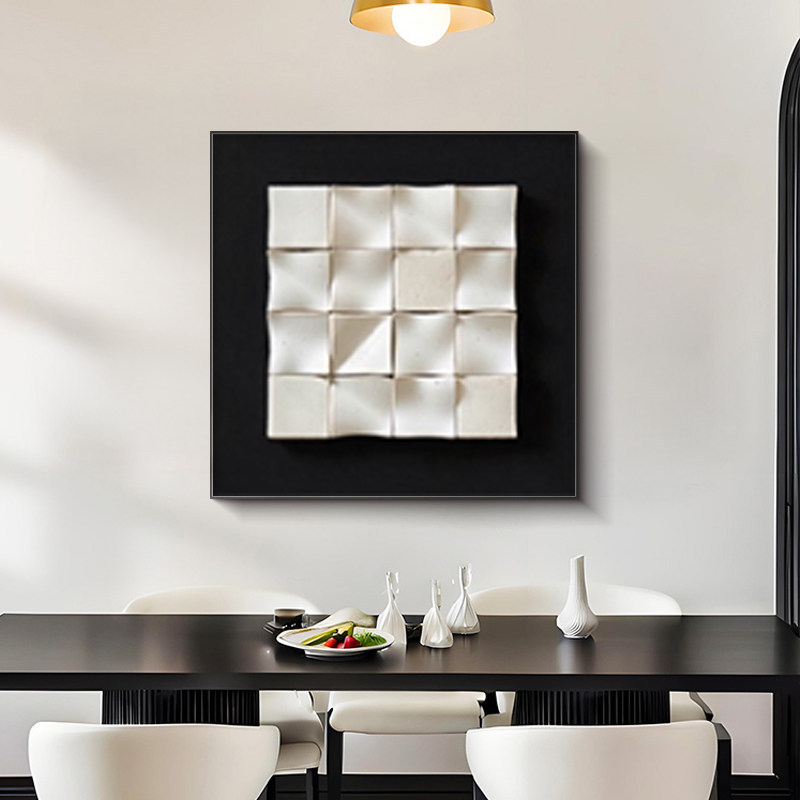 Blanco y negro gris abstracto decoración de comedor pintura moderna simple alta sensación de arte sala de estar colgar pintura pintura dormitorio pintura mural de mesa de comedor