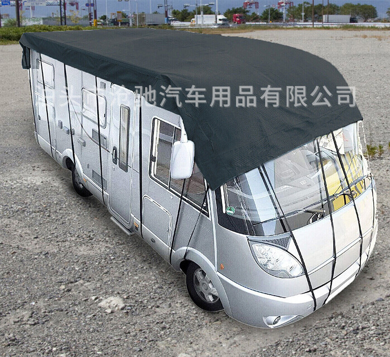 Premium RV Cover 210D Thickened Oxford Fabric RV Roof Sunscreen Cover Waterproof and Hail-Proof Sunshade Protective Car Cover