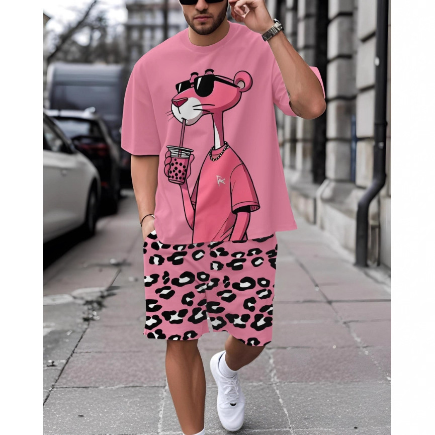 Impresión transfronteriza casual algodón espuma hombre traje shorts de verano