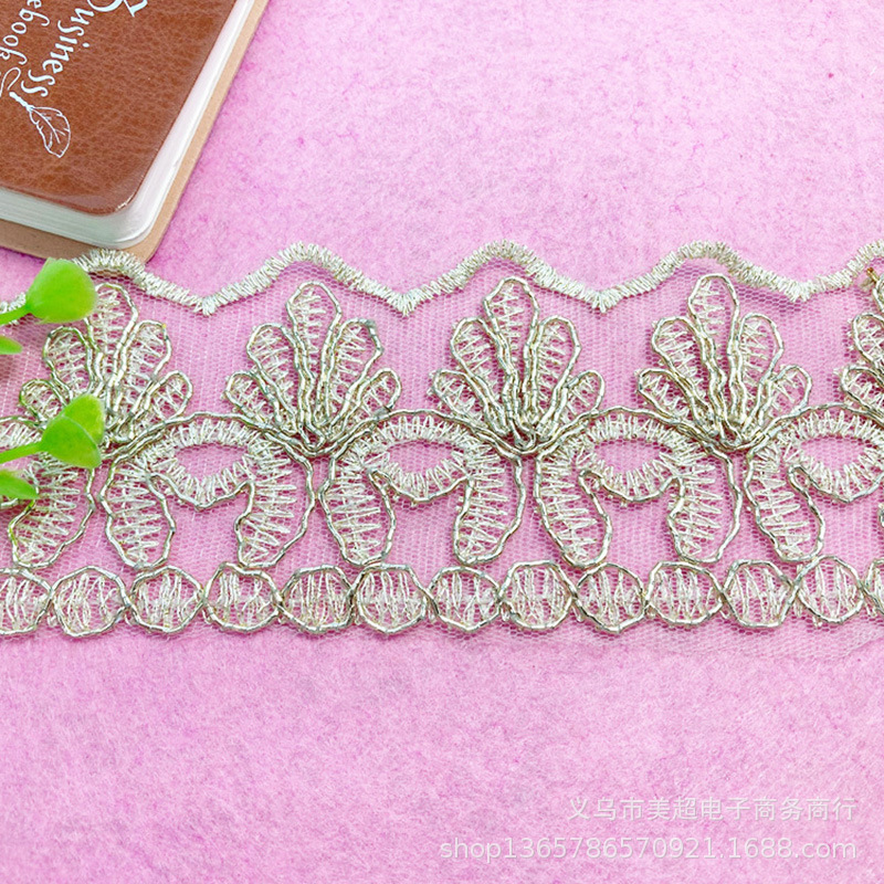 6.5cm金线车骨蕾丝花边 水溶花边家纺窗帘民族领口辅料手工刺绣