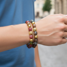 文艺复古国风半宝石串珠男士冷淡风美拉德色系精品男士串珠手链