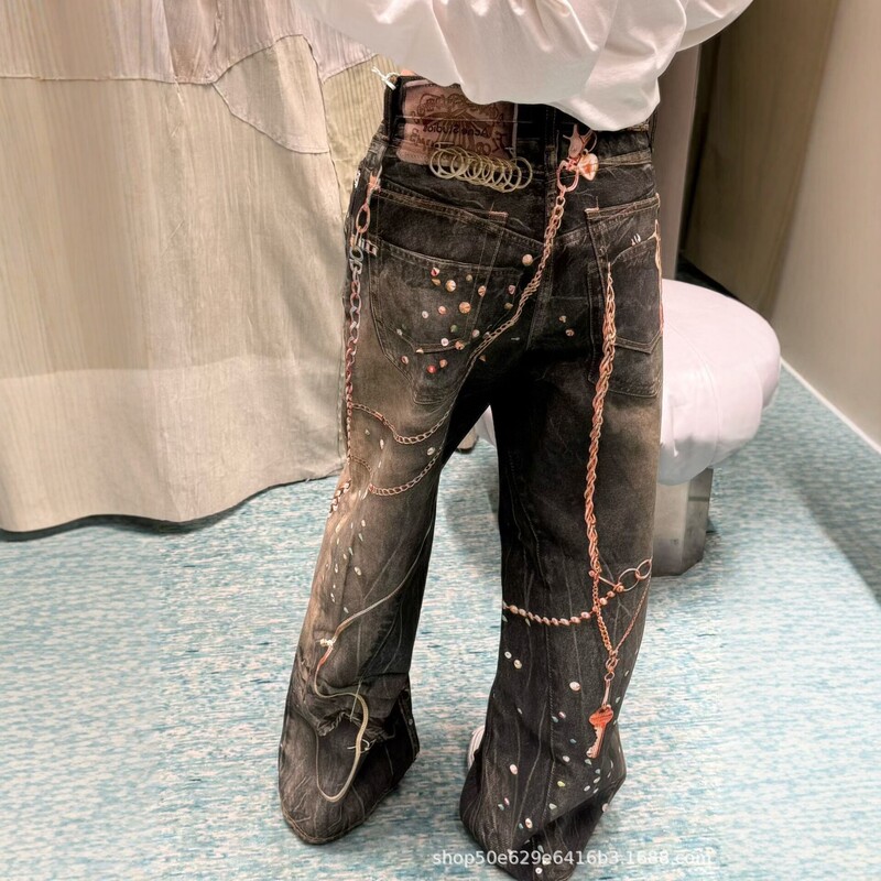 Nanyou 2026 Early Spring New Model New Year Limited Edition 3D Printed Chain Pendant 1981 Loose Straight Wide-Leg Jeans Nanyou 2026 Early Spring New Model New Year Limited Edition 3D Printed Chain Pendant 1981 Loose Straight Wide-Leg Jeans