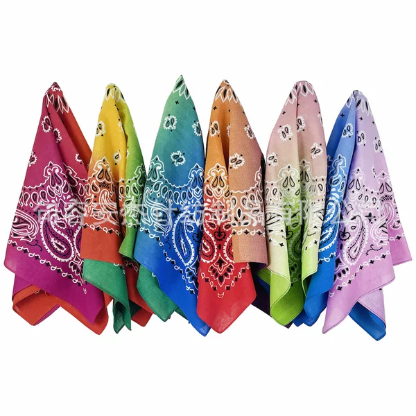 Good cotton 28g gradient color cotton paisley cashew flower square scarf 55 * 55CM hip hop Hip Hop Hip Hop sports headscarf hair band
