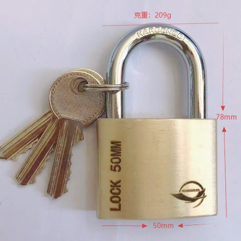 Candado de tres anillos en stock, venta directa de fábrica, candado antirrobo para puerta de almacén, candado para puerta de armario de dormitorio, candado doméstico de cobre puro