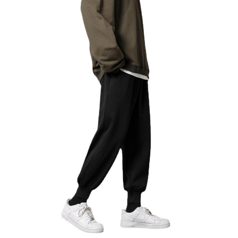 Pantalones casuales de otoño para hombres sueltos rectos versátiles pantalones cortos de moda de los hombres coreanos deportivos para estudiantes pierna ancha de los hombres