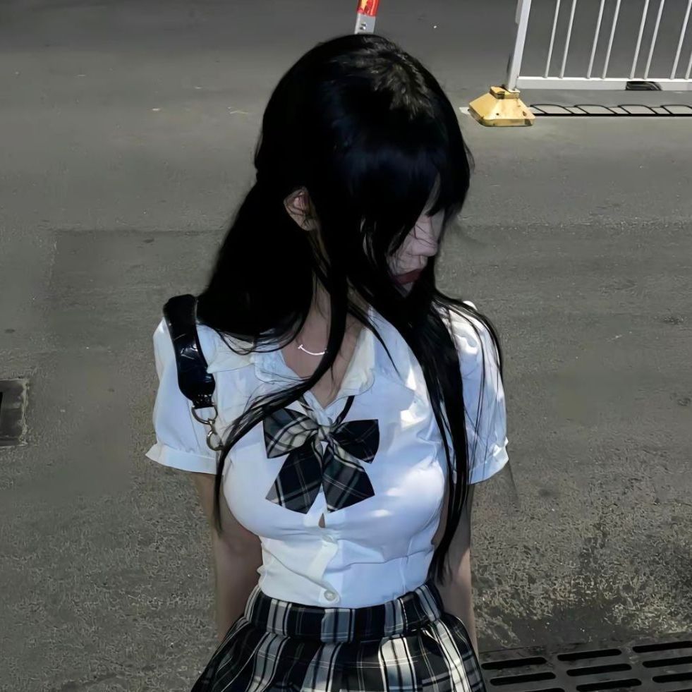 여고 봄 여름 학용품 감각 JK 유니폼 허리 셔츠 반팔 셔츠 여성 슬림 순수 정욕 스타일 소인 겉옷