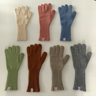 Beauty's same autumn and winter New wool long gloves touch screen ins Wind Net red blogger warm product