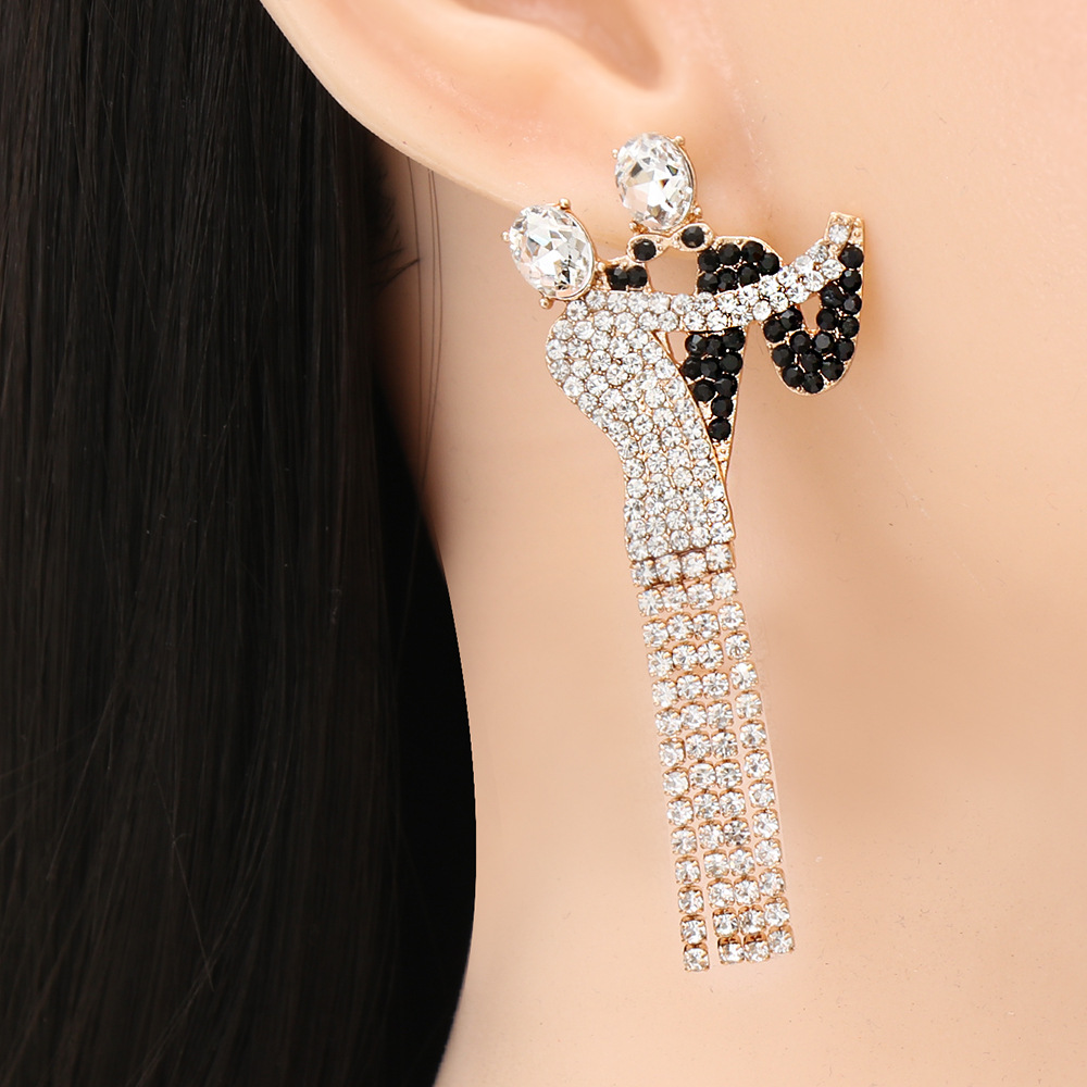 Wholesale Jewelry Couple Drancing Full Of Diamonds Drop Earrings Nihaojewelry display picture 3