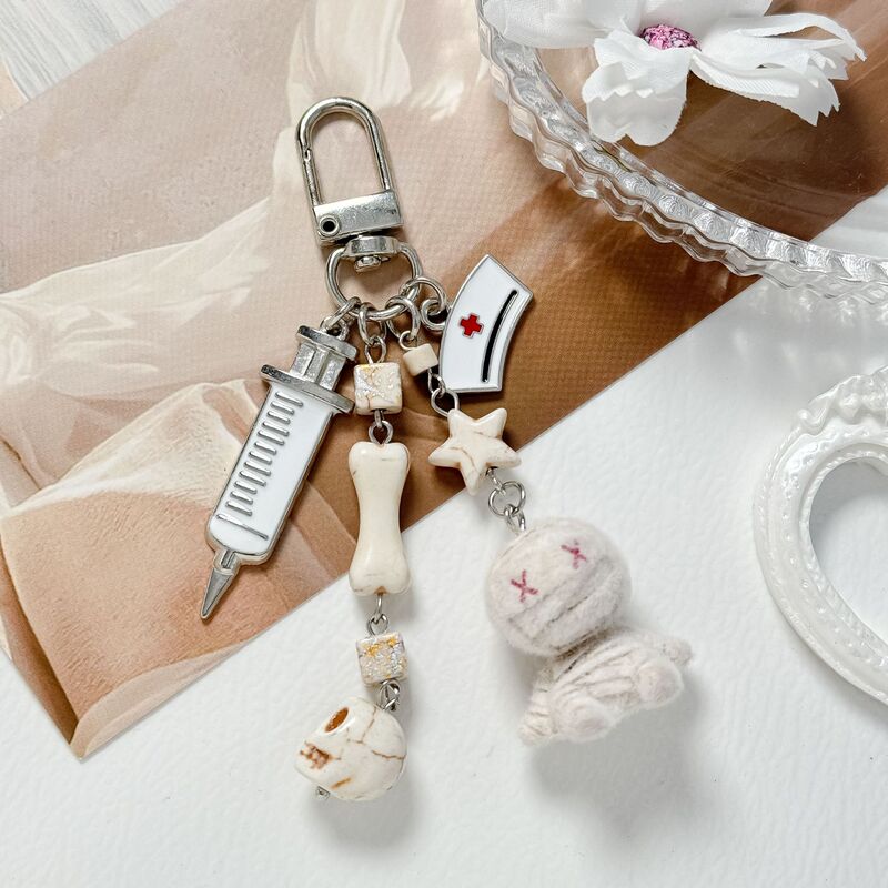 Cross-Border Gothic Style Velvet Bandage Mummy Bag Charm Cute Halloween Phone Pendant Creative Syringe Keychain Cross-Border Gothic Style Velvet Bandage Mummy Bag Charm Cute Halloween Phone Pendant Creative Syringe Keychain