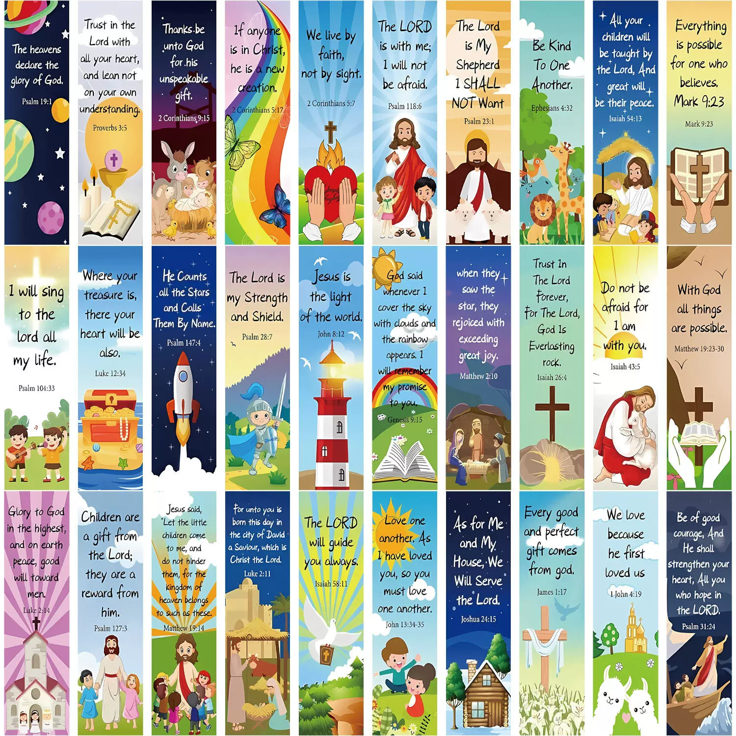 30张卡通教堂励志系列简约手帐文艺创意素材ins阅读纸质书签可DIY