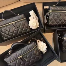 25P新款25C LP化妆包饭盒包牛皮鱼子酱大小LOGO单肩斜挎手提女包